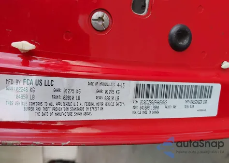 2015 Dodge Challenger Sxt Plus z USA, uszkodzony, nr VIN 2C3CDZBG2FH823022